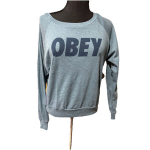 Obey Blue Long Sleeve Tee shirt NWT